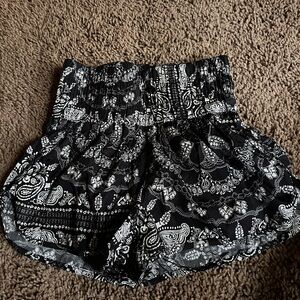 FP Movement Black and White Paisley Shorts